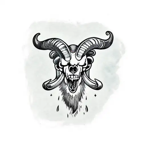 Ram Head Half Living Half Skull
