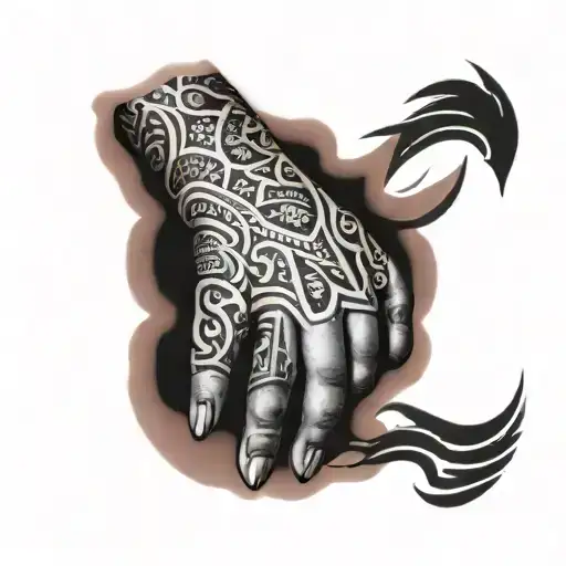 Full Sleeve Hand Samoan Red And Black Grey