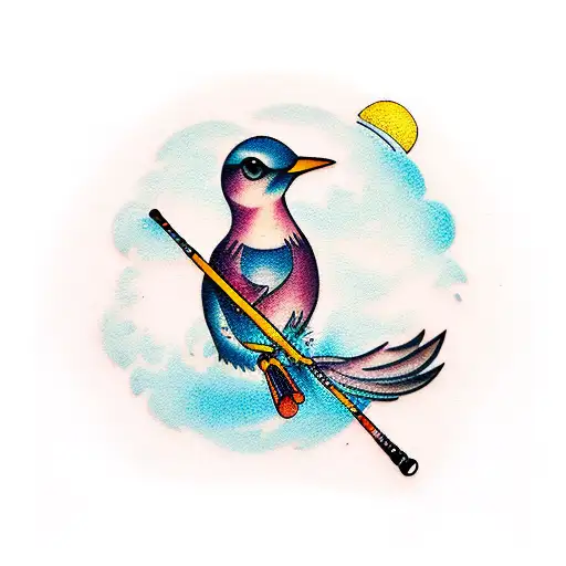Small Bird With Flute