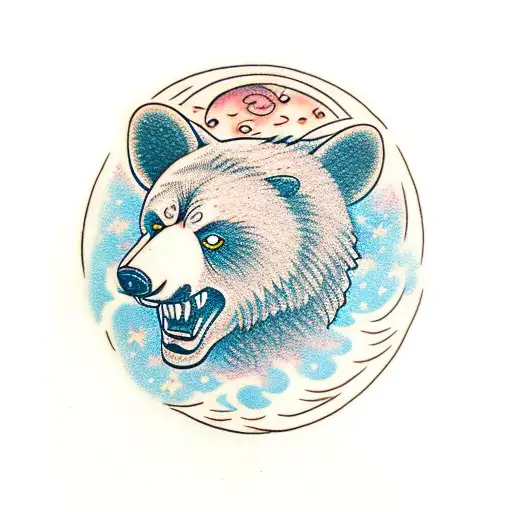 The Moon Coming Out Of The Sun In The Form Of A Bear's Head