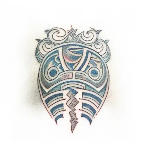 Spine Tattoo With Samoan And Christian Designs