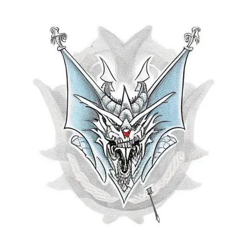 Medieval Dragon Made On Thin Linea