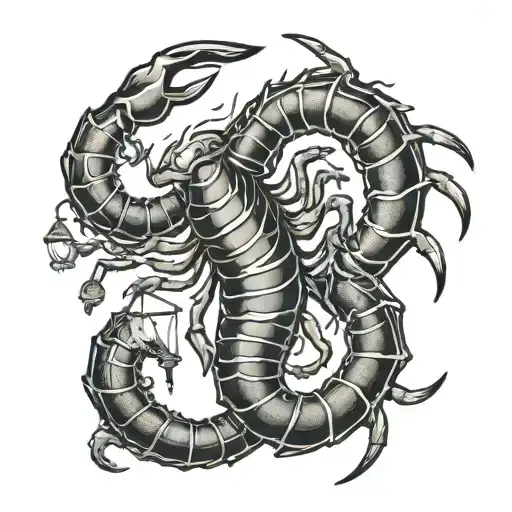 Scorpion With Libra Scale As Tail