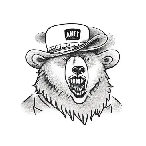 Angry Bear In Hat