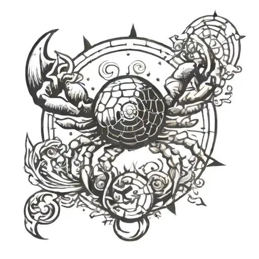 Cancer Zodiac Tattoo Design