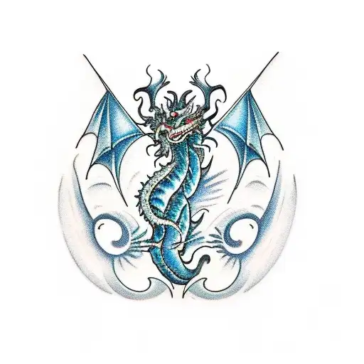 Dragon Black And Blue