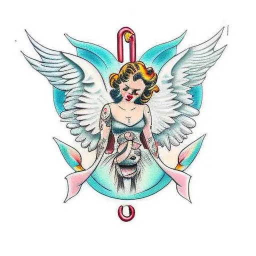 Women With Angel Wings In Fetal Position