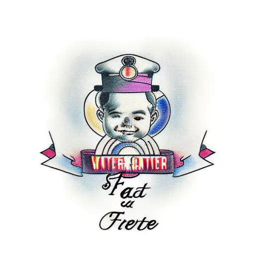 Father And Daugther Tattoo Desing With Phrase