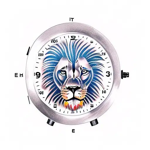 Realistic Lion Fusion With Time Clock