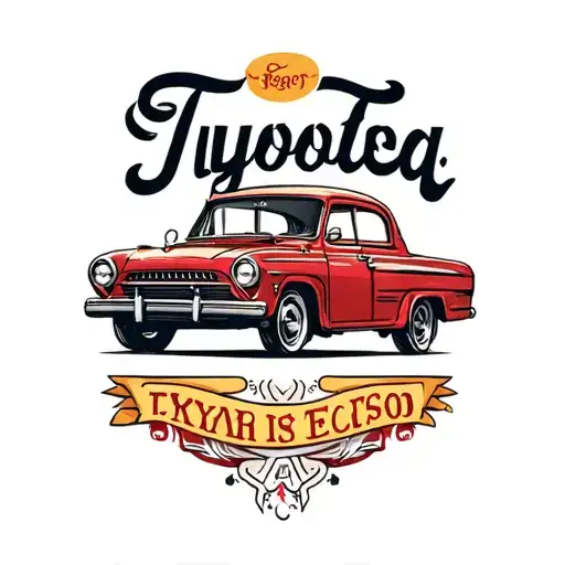 Car Related Tattoo With Some Kind Of Toyota In It