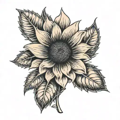 Sunflower With 3 Hearts In The Center Of The Sunflower