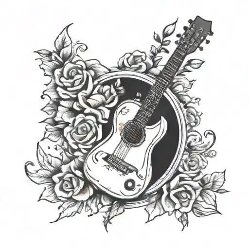 Guitar With Flowers