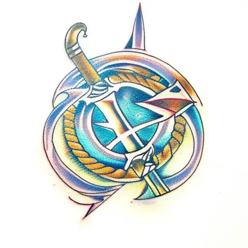 Create A Tattoo Design Inspired By Axe Throwing And Metal Music