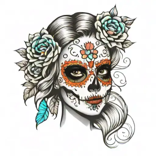 Sugar Skull Woman Face