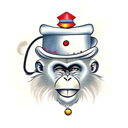 Monkey With Bucket Hut And A Remote