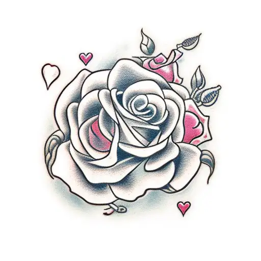 Quote 'Love Yours' With Hearts And Roses