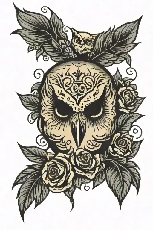 Owl Skull Flowers