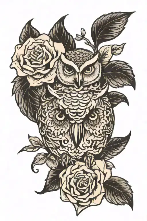 Owl Skull Flowers