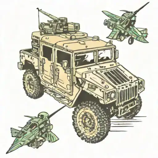 Hummer Military Car With Machine Gun