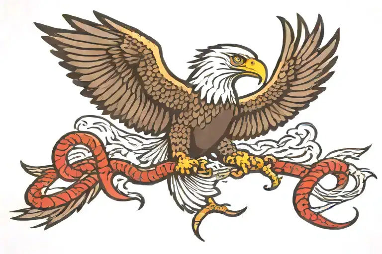 Eagle Fighting Cobra