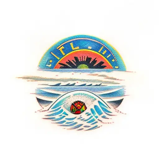 Pacific Island Nuclear Bomb Sunset