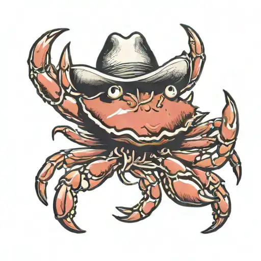 Red Crab Wearing Cowboy Hat