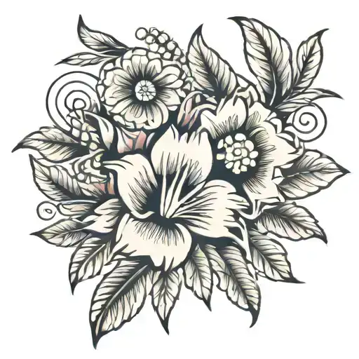 Cherokee Native American Traditional Floral