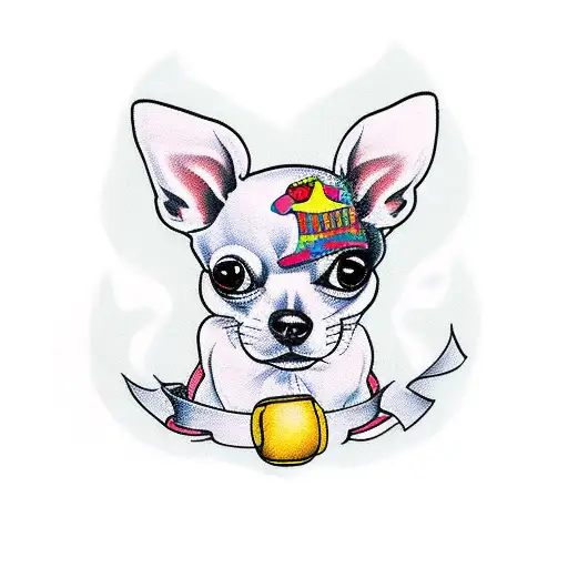 Chihuahua With Boxing Gloves And Flamingo