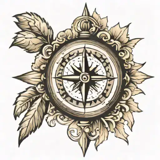 Compass Black And White