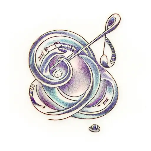 Music Note With Waves