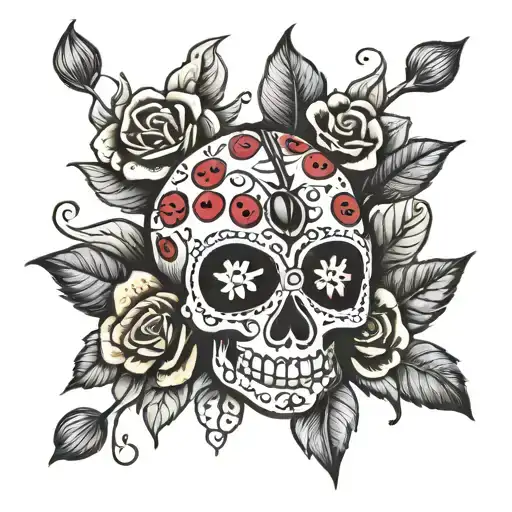 Lady Bug On Sugar Skull
