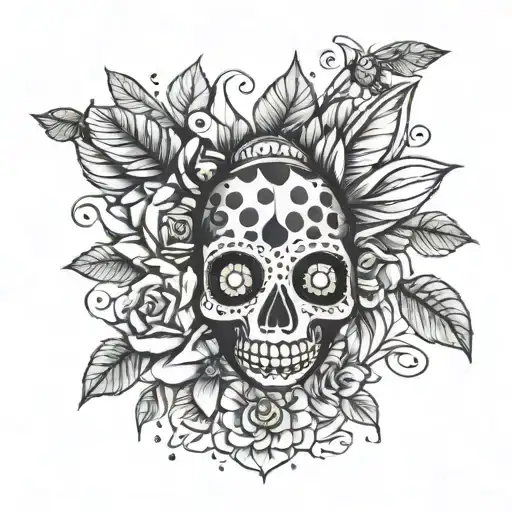 Lady Bug On Sugar Skull