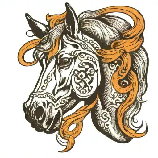 Horse Head Profile Facing Left