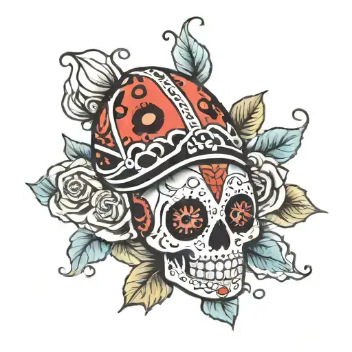 Lady Bug On Sugar Skull