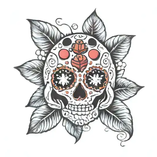 Lady Bug On Sugar Skull