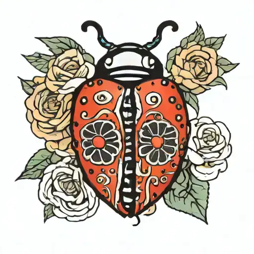 Lady Bug On Sugar Skull