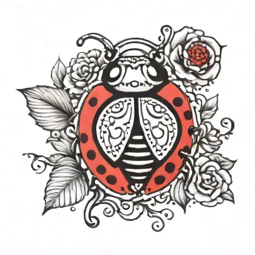 Lady Bug On Sugar Skull