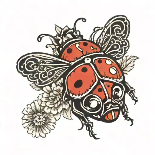 Lady Bug On Sugar Skull