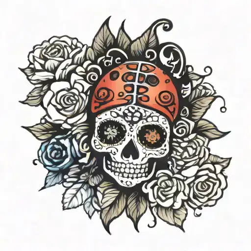 Lady Bug On Sugar Skull