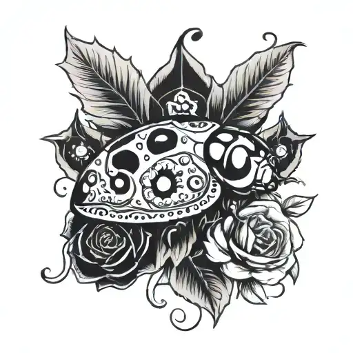 Lady Bug On Sugar Skull