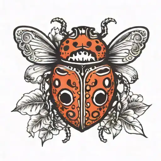 Lady Bug On Sugar Skull