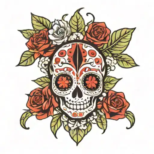 Lady Bug On Sugar Skull