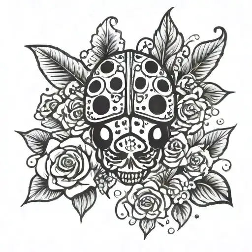 Lady Bug On Sugar Skull