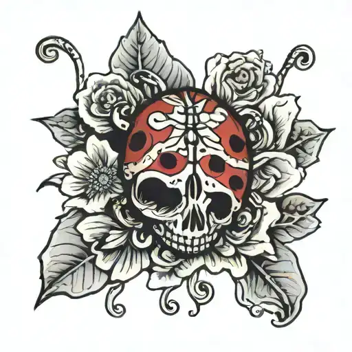 Lady Bug On Sugar Skull