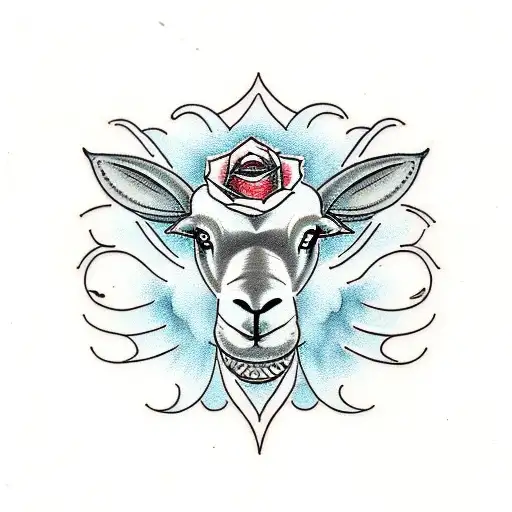 Black Sheep Eating Roses