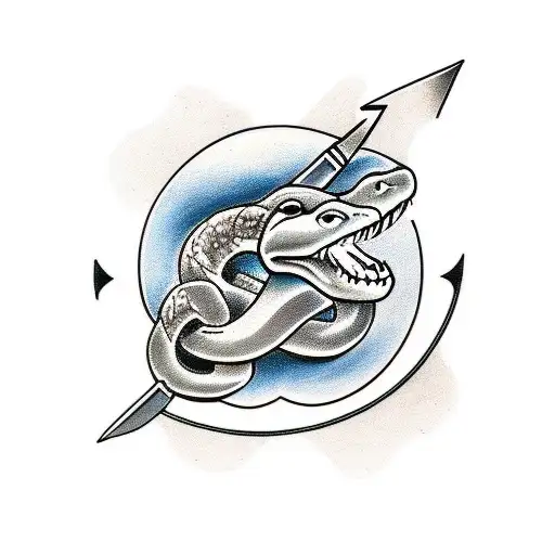 Knife Piercing A Snake