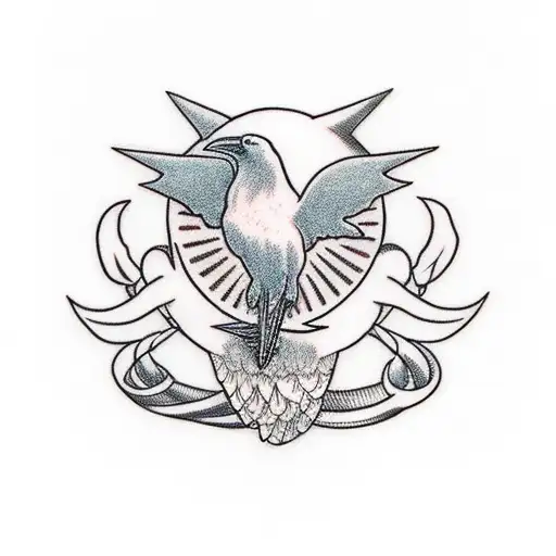 Incorporate The Dave Matthew's Band Logo Into A Minimalist Raven