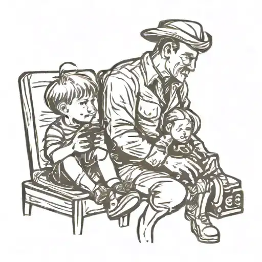 A Father And Child Silhouette Playing Video Games Together