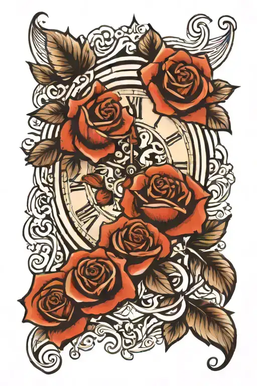 Clock With Rose