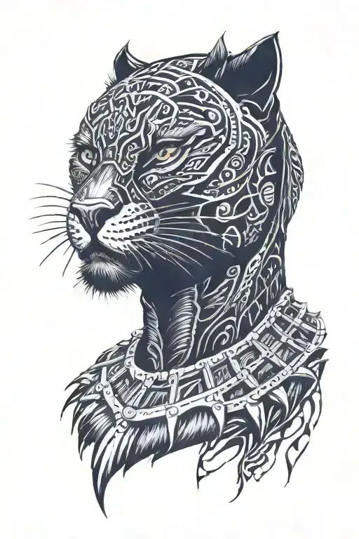 All Black Panther Huge Fangs